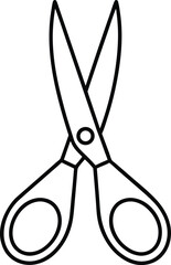 scissors icon line art vector illustration on transparent background	
