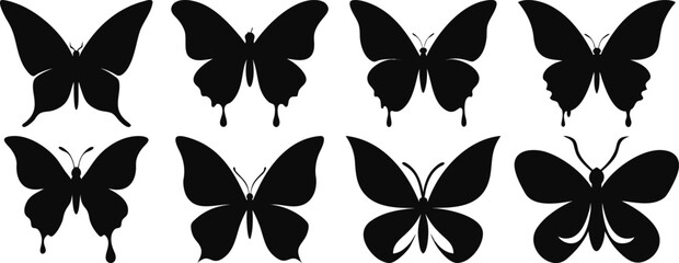 Modern Creative Butterfly Silhouette Vector Illustration set