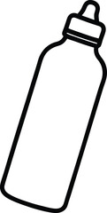 water bottle icon line art vector illustration on transparent background	
