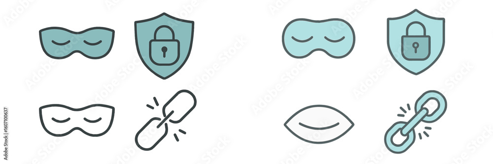 Poster security icons representing privacy and protection in digital applications and systems for enhanced 
