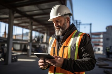 Construction safety assessment urban building site professional image clear environment close-up view workplace efficiency