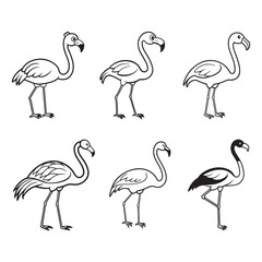 Obraz premium A drawing of a flamingo line art illustration