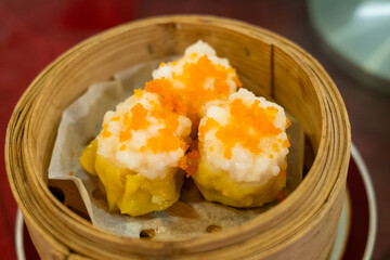 Delicious Dim Sum: Steamed Siu Mai with Toppings