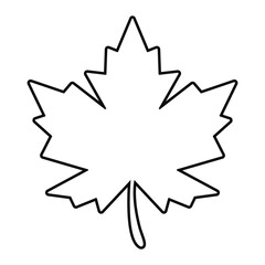 Simple outline of maple leaf – minimalist design perfect for autumn crafts, Canadian-themed projects, nature decorations, and educational templates.