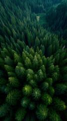 Aerial view of a vast, tall forest in high definition