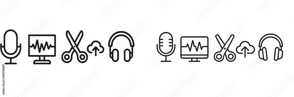 Poster creative audio editing tools displayed in a modern design for content creators and podcasters