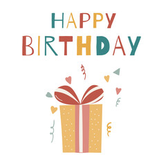 happy birthday card with gift boxes. vector