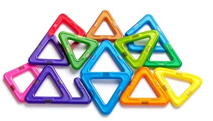 Colorful magnetic triangles arranged