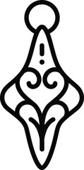 Elegant Ornament Design: A sophisticated, black and white artistic illustration of a unique ornament, perfect for decorative and design themes.