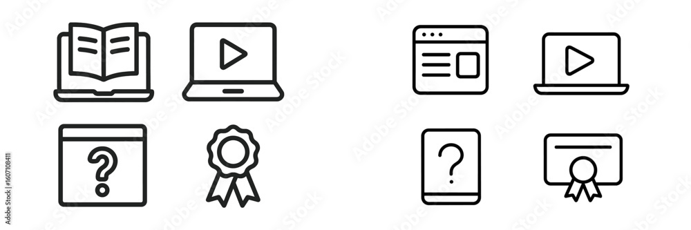 Poster educational resources displayed through various digital and traditional media types in a modern lear