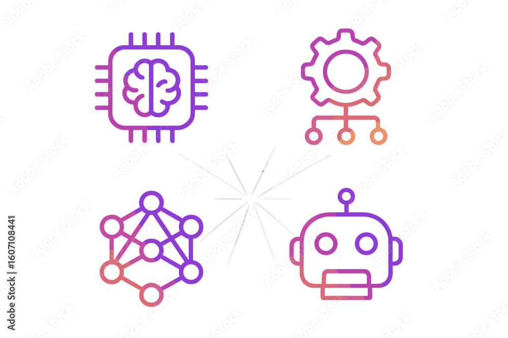Poster innovative technology concepts showcasing artificial intelligence and machine learning in modern des