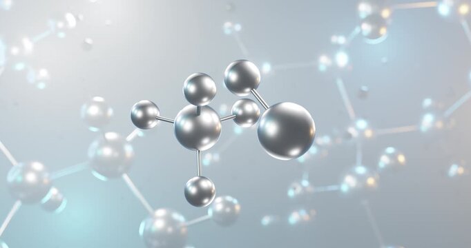 Ammonium Hydroxide rotating 3d molecule, molecular structure of e527 seamless video
