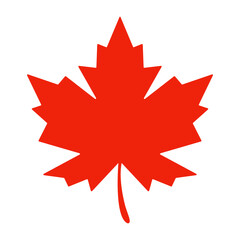 Red maple leaf silhouette – simple and bold vector design ideal for fall-themed crafts, Canadian branding, and minimalist seasonal artwork.