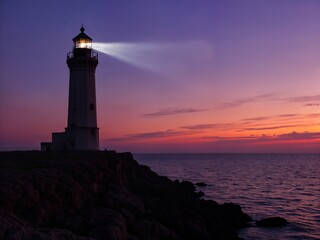 Coastal Lighthouse with Detailed Foreground