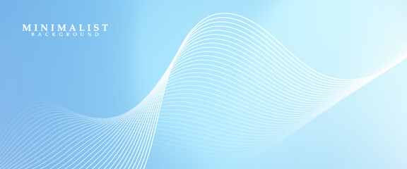 Abstract minimalist background with smooth white wave lines on a soft blue gradient. Clean and modern design, perfect for presentations, banners, or tech-related visuals.