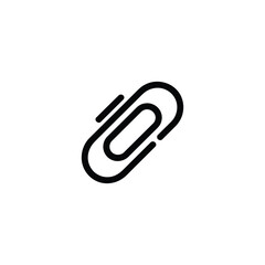 Obraz premium Simple Black Paperclip Line Icon with Transparent Background, Isolated Minimalist