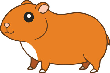guinea pig full body clipart vector