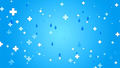Abstract background with plus signs and water drops