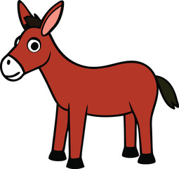 mule full body clipart vector
