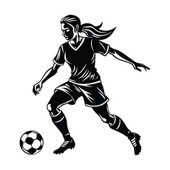 Naklejka premium female soccer vector silhouette Graphic - Girls