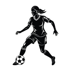 female soccer vector silhouette Graphic - Girls