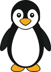 penguin full body clipart vector