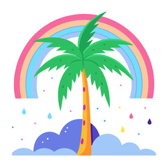 tropical island with palms