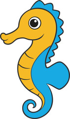seahorse full body clipart vector