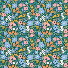 Cute floral pattern in small hand draw abstract flowers. Ditsy style. Floral seamless background for fashion prints. Vintage print. Seamless vector texture. Spring bouquet. Stock vector pattern.
