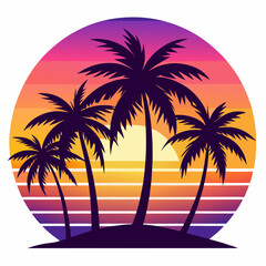 palm tree silhouette on the beach