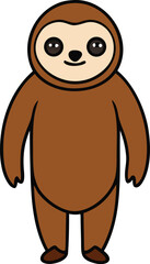 sloth full body clipart vector