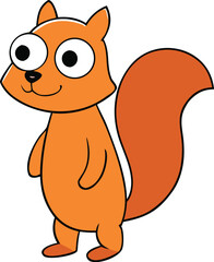 squirrel full body clipart vector
