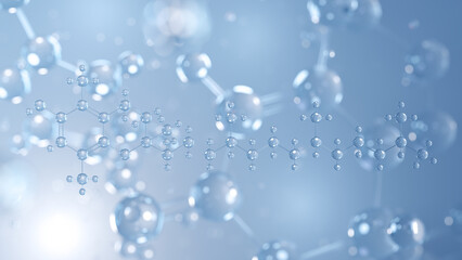 β-tocopherol molecular structure 3d, antioxidant structural chemical formula view from a microscope