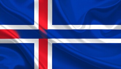 Fototapeta premium Iceland national flag with blue field, white cross, and red cross layered inside—symbolizing sea, ice, and volcanic fire