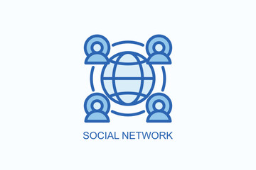 Social Network Icon Or Logo Isolated Vector Illustration