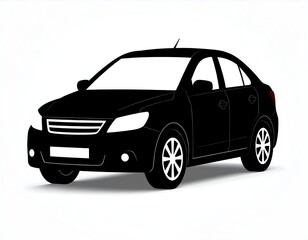Obraz premium Silhouette of a sedan car