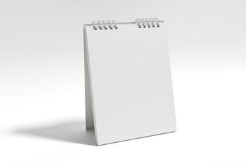 Blank 3D realistic spiral bound notepad, binder book for mockup isolated on grey background. High...