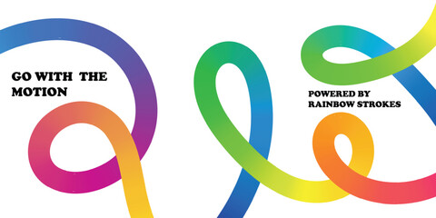 Obraz premium Dynamic Waveforms and Spiral Gradient Lines – Modern Abstract Color Ribbon Vector Background