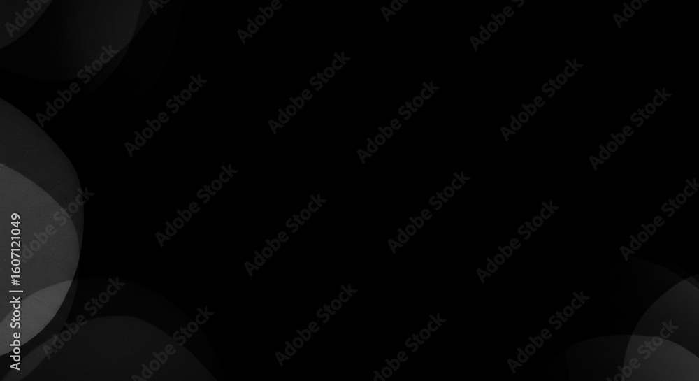 Poster abstract black and white background with blurred circles in the corners of the image frame