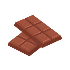 Two stacked milk chocolate bars with segmented squares, presented in a clean isometric illustration style.