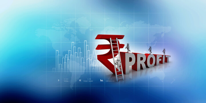 3D illustration Rupee currency sign
