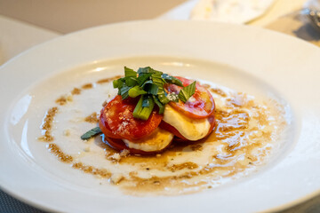 Elegant Caprese Salad with Fresh Vegetables