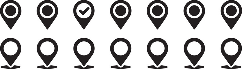 gps location pin tick icon vector map marker collection ai eps jpeg png formats