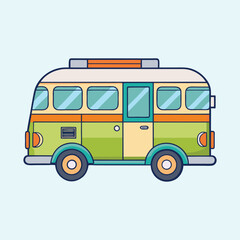 vector illustration of a camper van