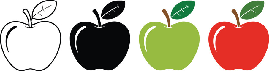 apple vector illustration set ai eps jpeg png formats for graphic design print digital projects customization files