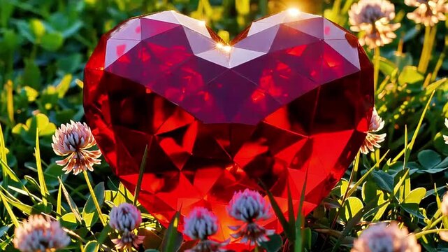 Vector brilliant ruby heart design, a precious symbol of love