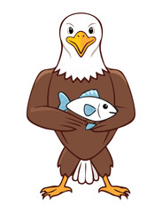 Proud Eagle Holding a Freshly Caught Fish