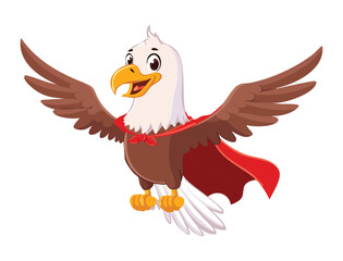 Patriotic Eagle Superhero Spreading Wings