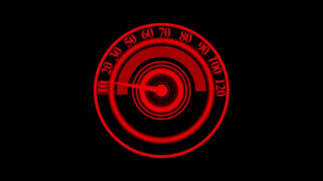 Red target with arrow on black background representing business goal and success concept 4k