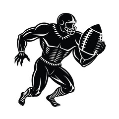 American football player vecto silhouette images